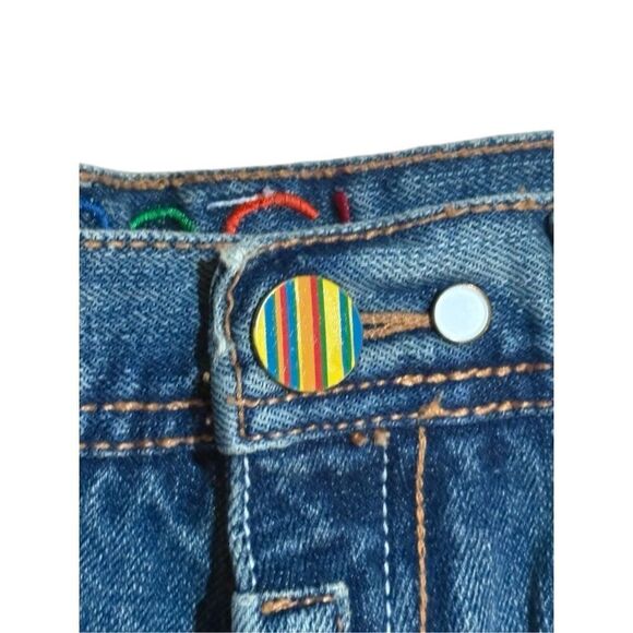 Vintage Coogi Y2K Wide Leg Embroidered Pocket Denim Blue Jeans size 20 - Picture 5 of 14